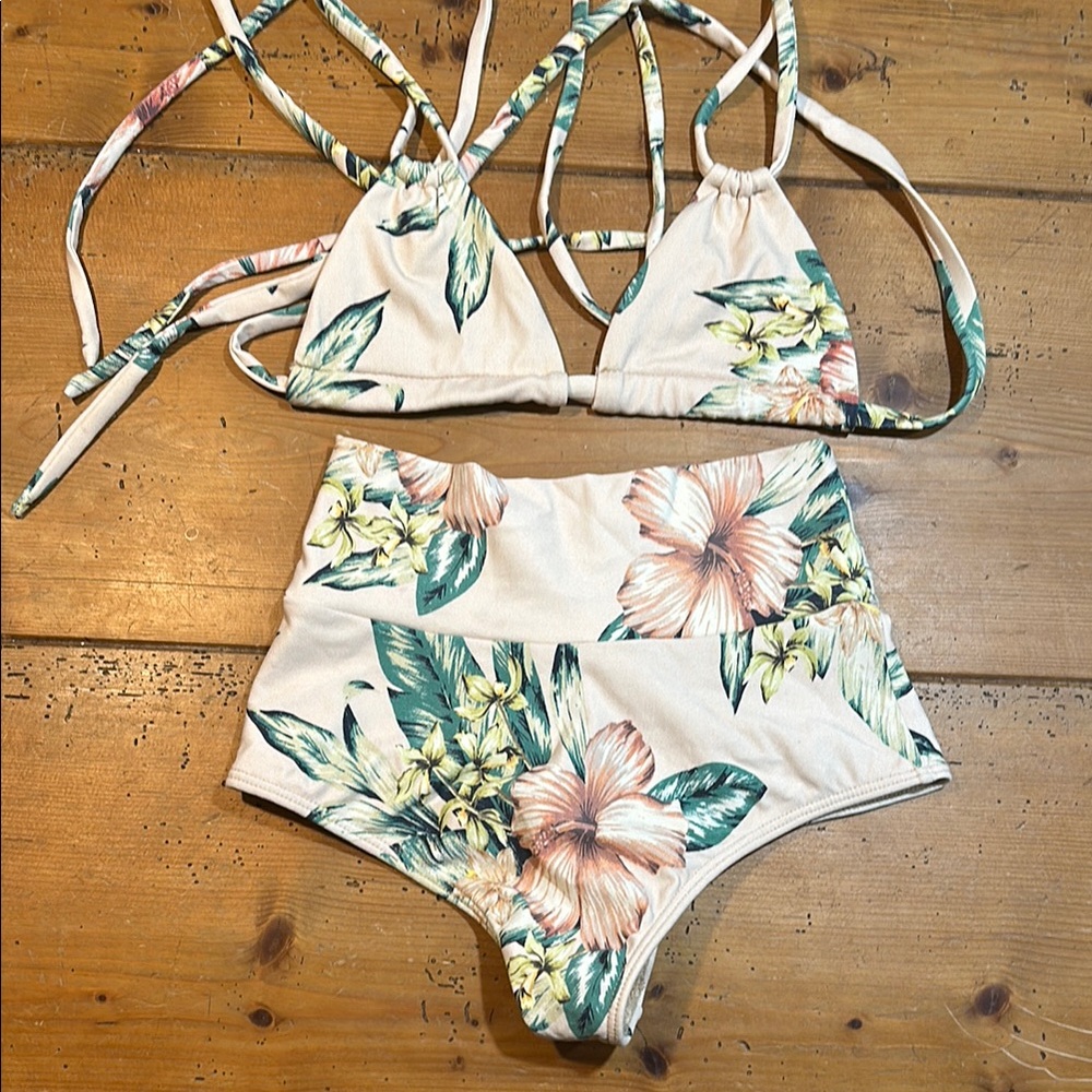 Montce Floral High-Waisted Bikini Set xs